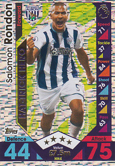 Salomon Rondon West Bromwich Albion 2016/17 Topps Match Attax Extra Hat-Trick Hero #HH4